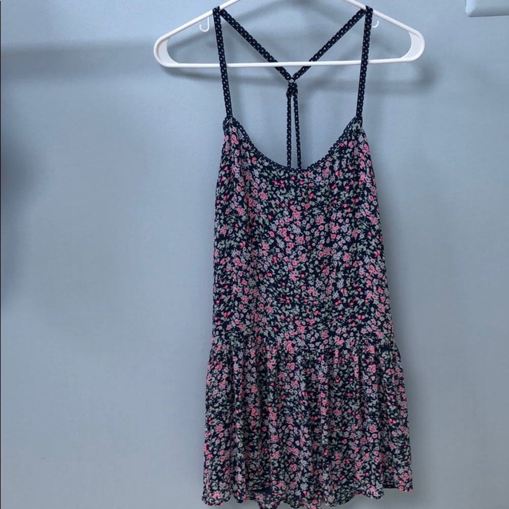 Navy blue floral dress